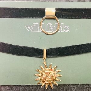 Wild Fable Black Velvet Chokers  Circle & Gold Sun Charm